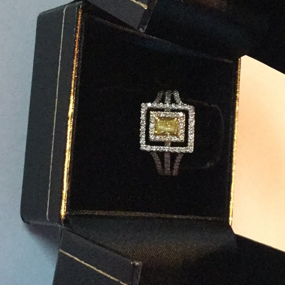 Ladies Yellow and White Diamond Ring